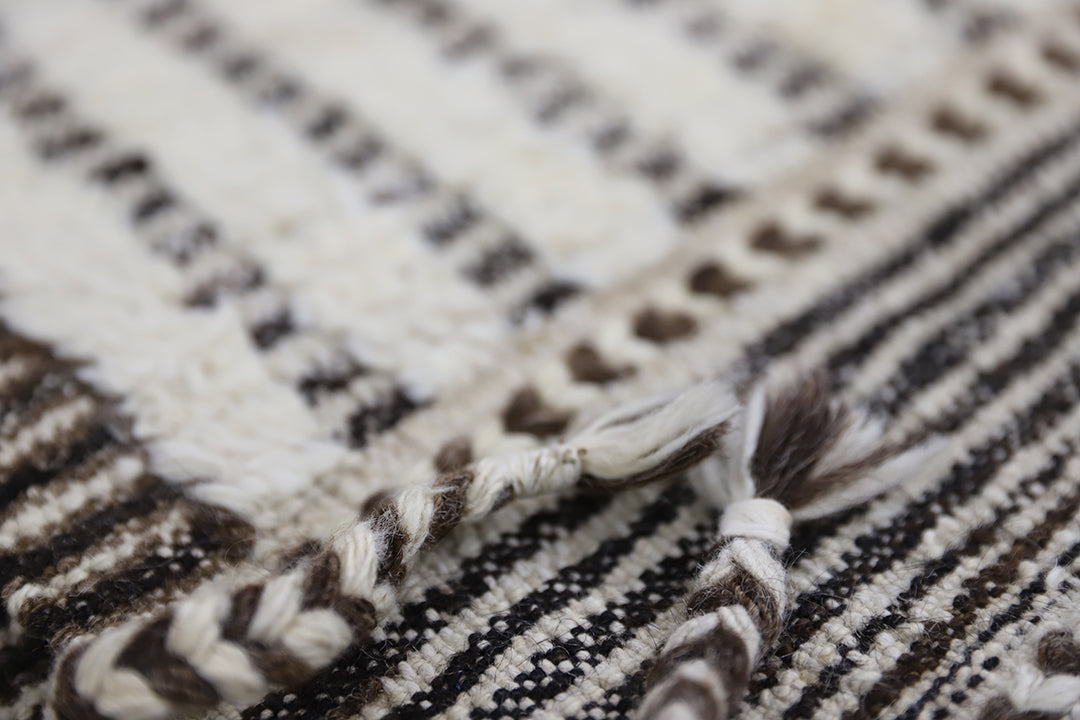 13'x15' Moroccan Rug | Cut & Woven | White Shag Rug