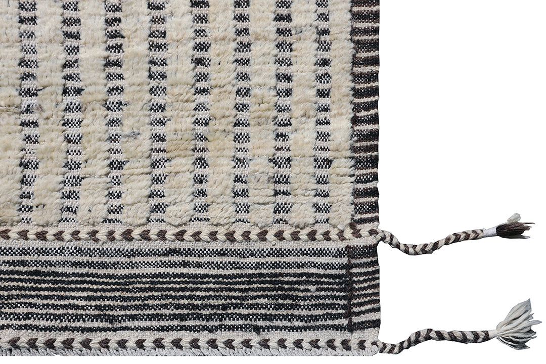 13'x15' Moroccan Rug | Cut & Woven | White Shag Rug