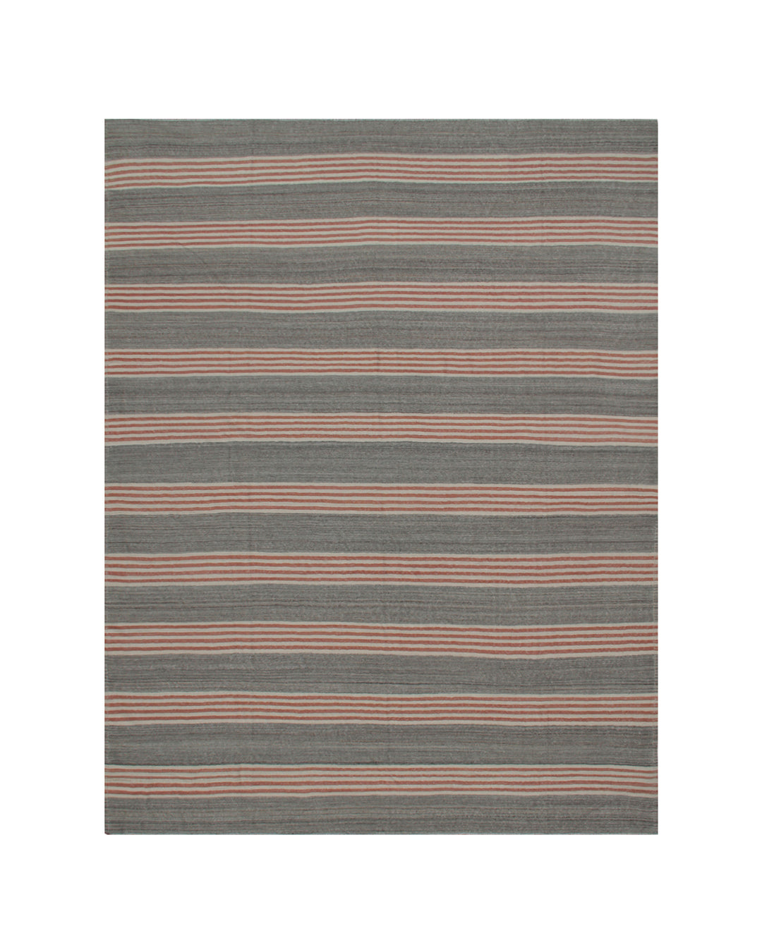 13'x16' Large Ariana Brown with Orange Stripes Kilim