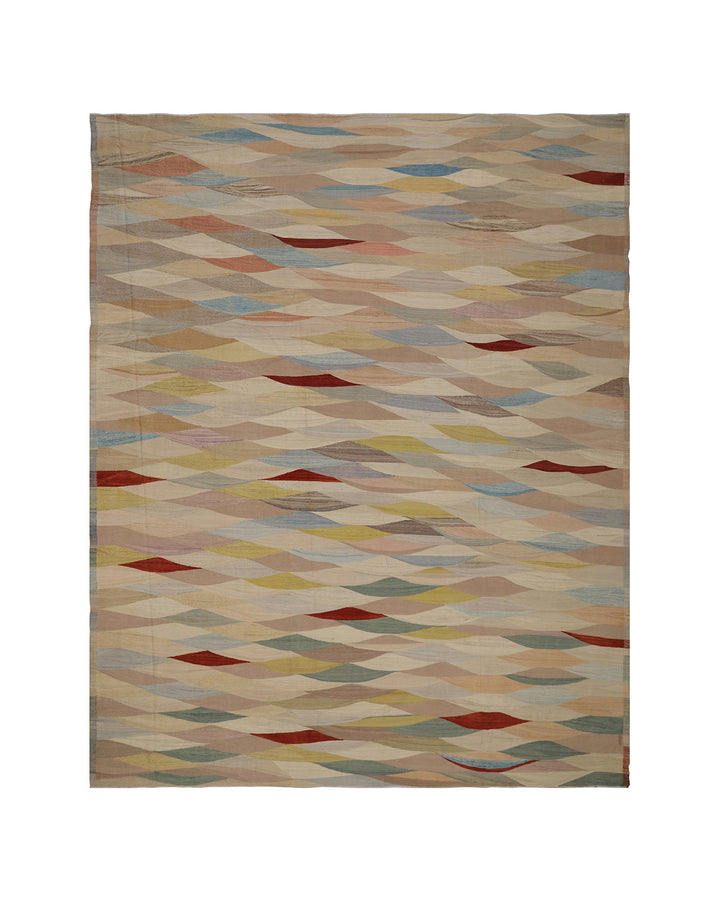 Oversized Golden Afghan Handwoven Kilim Rug – 13' x 17'