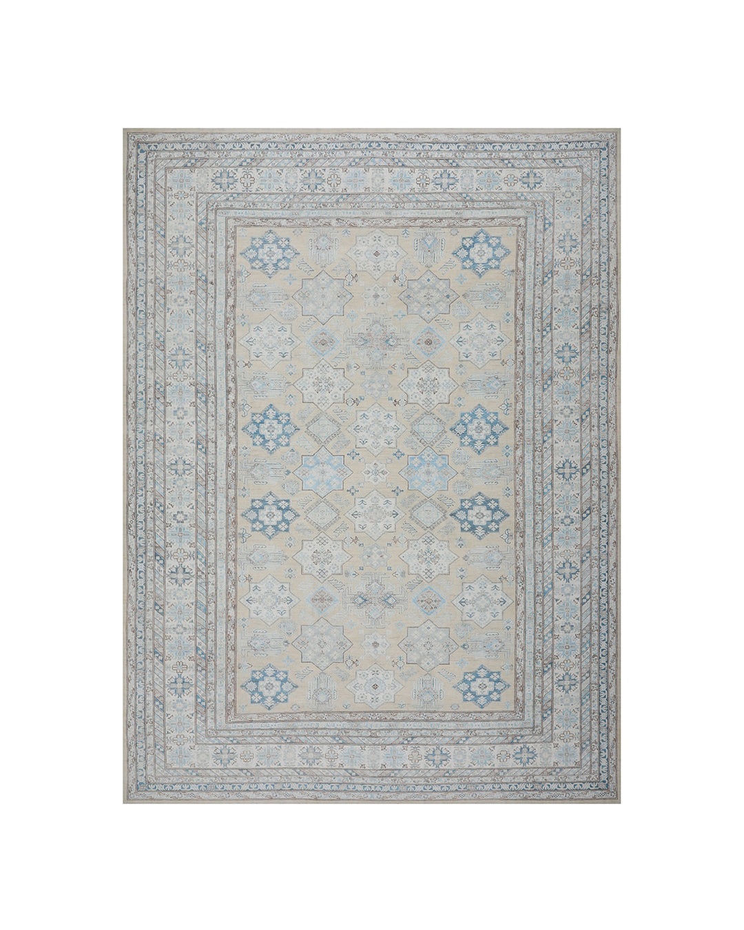 13'x17' Soft Geometric High Quality Caucasian Design Ariana Hazara Rug