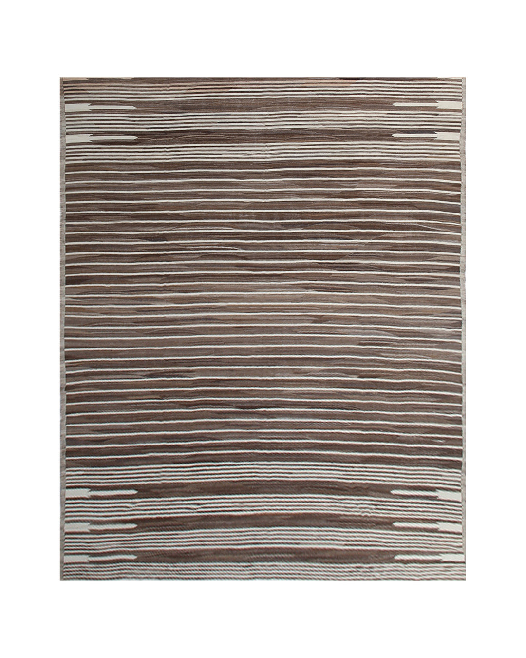 Authentic Ariana Striped Tribal Kilim - Extra Large Brown and Ivory Design
