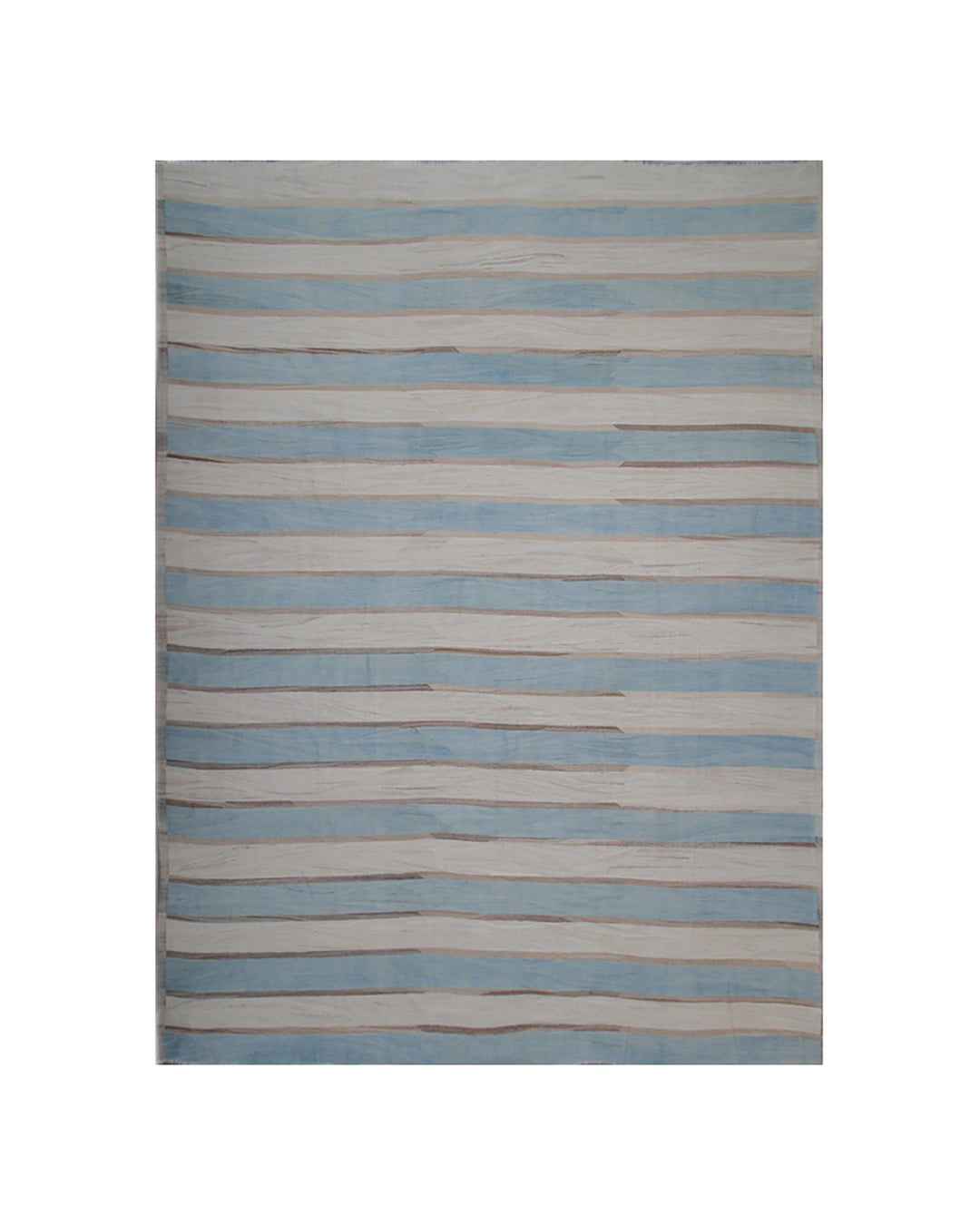 13'x19' Large Wool Kilim Rug | Blue White Striped | Ariana Kilim Rug