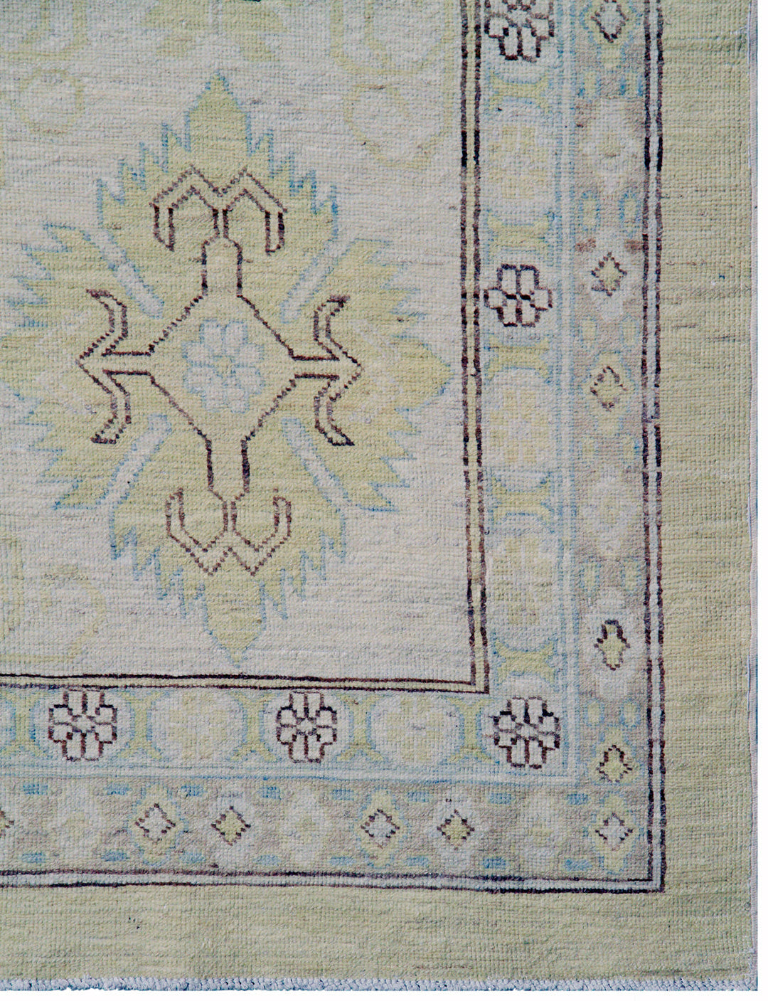 13'x21' Ariana Geometric Yellow and Blue Large Transitional Hazara Rug