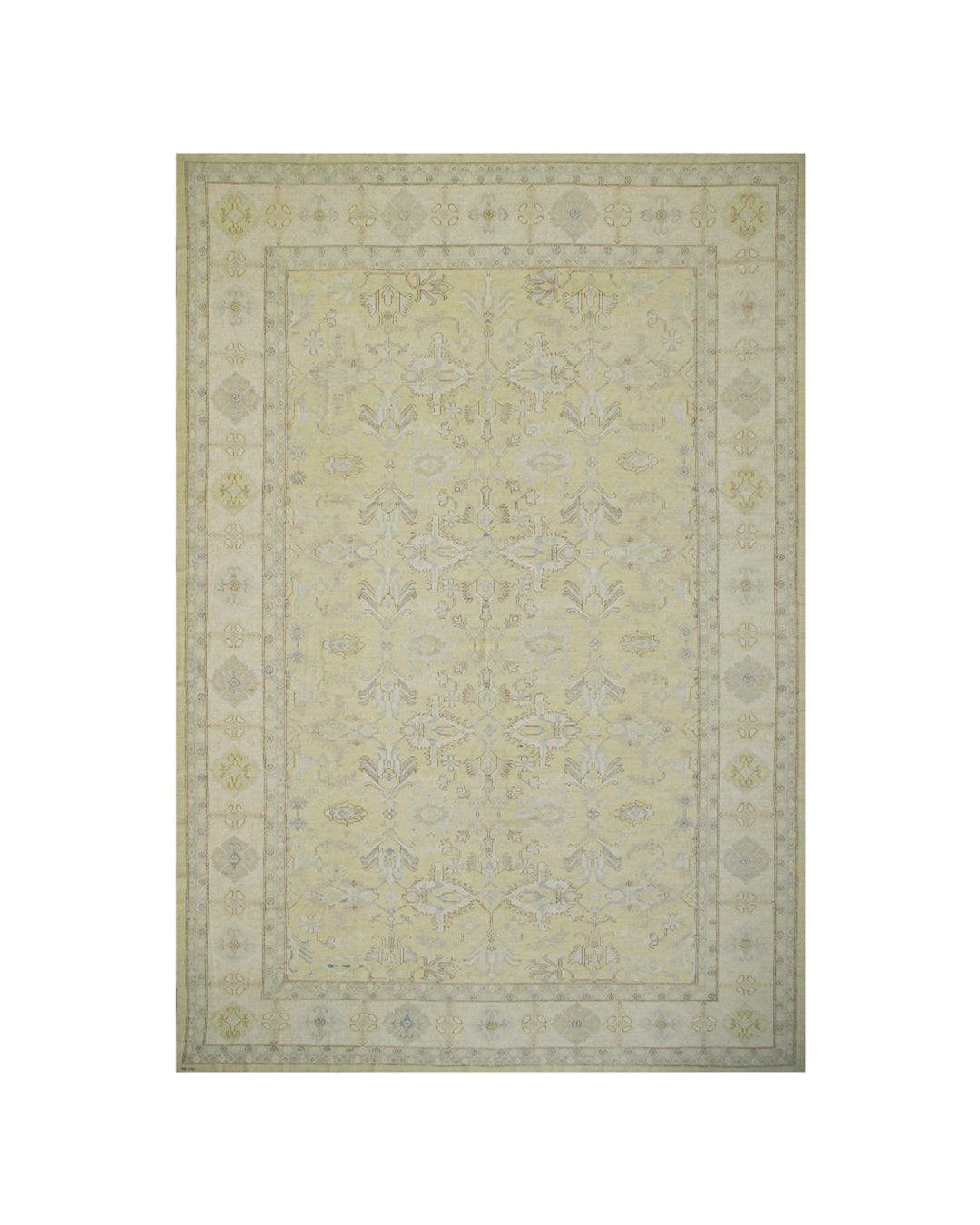 13'x21' Ariana Geometric Yellow and Blue Large Transitional Hazara Rug