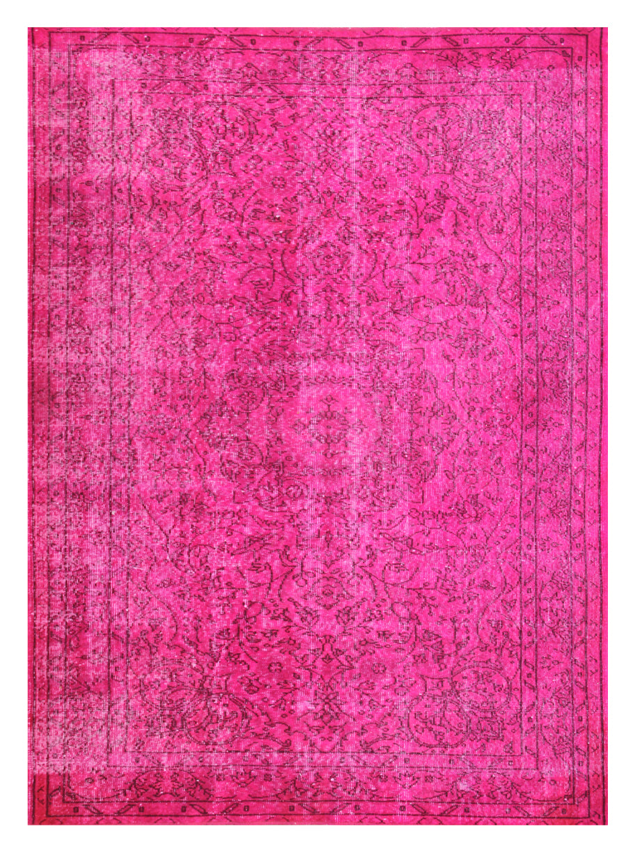 6x9 Pink Vintage Turkish Overdye Rug