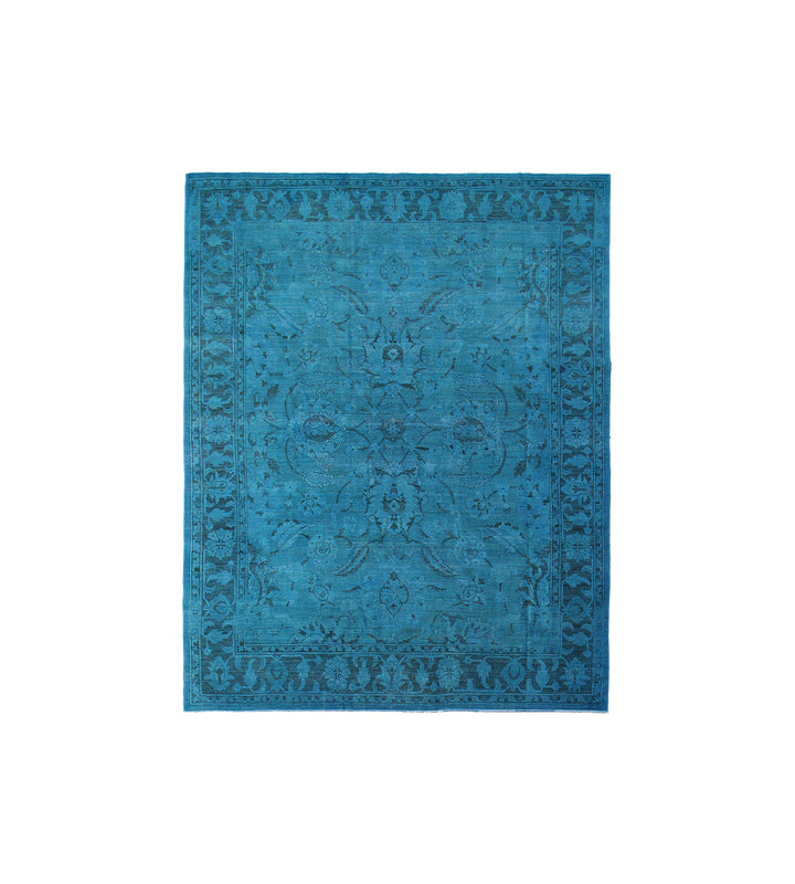 9.05 x  8.00 Ink Blue Agra Design Ariana Over-dye Rug