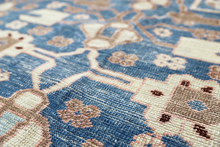 11'x15' Antique Persian Bakhshayesh Rug | Hand-Knotted | Blue & Ivory