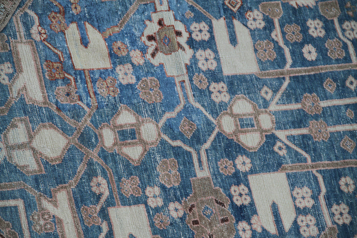 11'x15' Antique Persian Bakhshayesh Rug | Hand-Knotted | Blue & Ivory