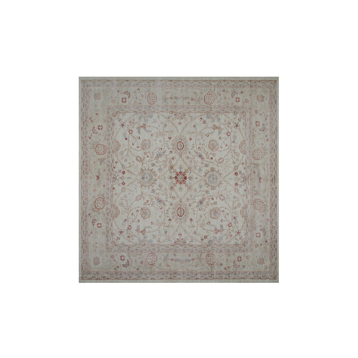 14'x14' Large Sultanabad Hand-Knotted Rug | Organic Wool | Afghan Rug