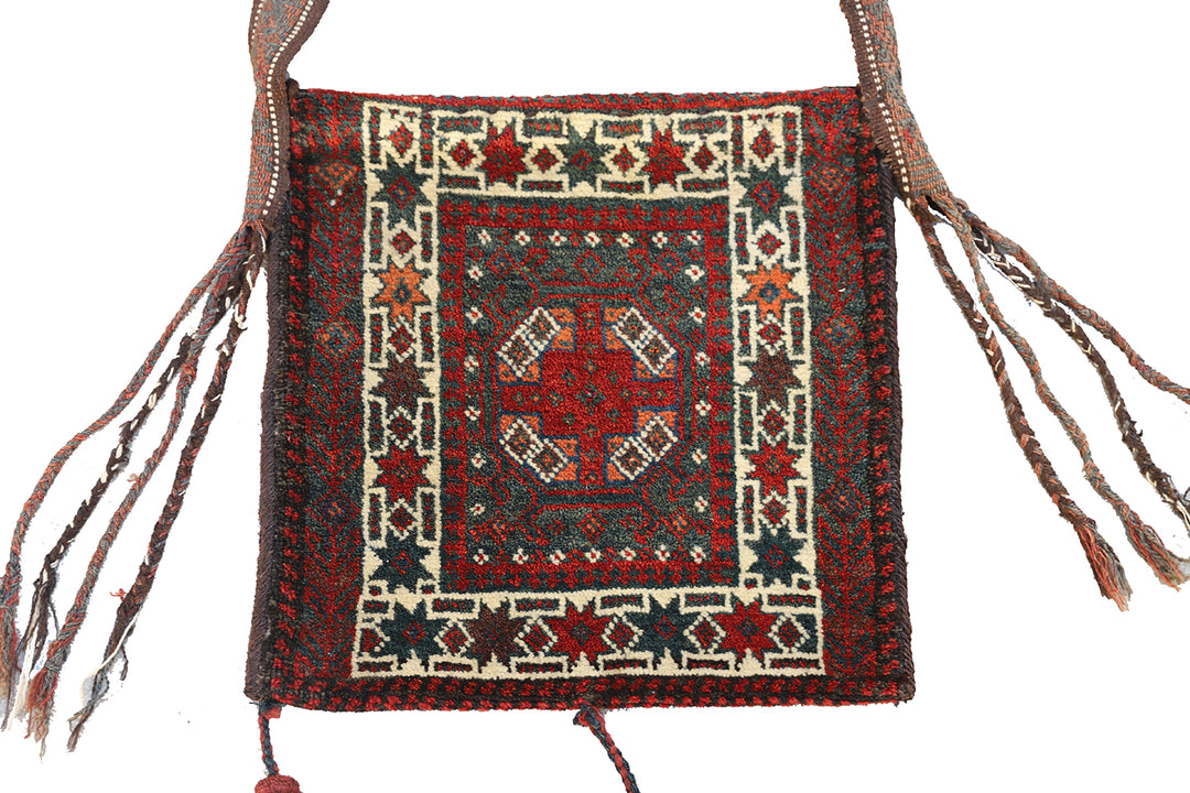 14"x14" Afghan Hand-Knotted Piled Handbag