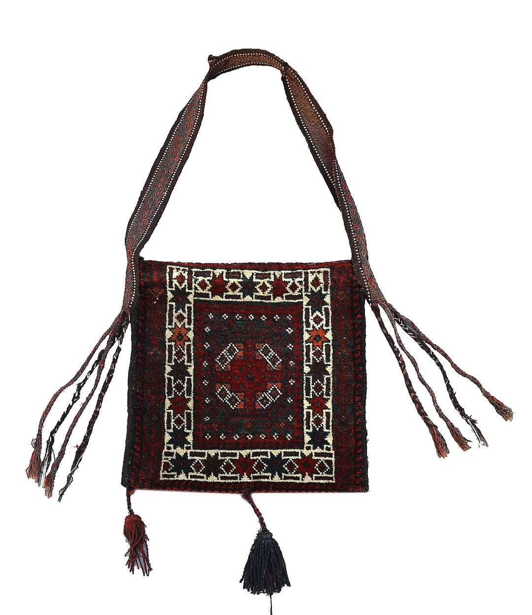 1'x1' Afghan Hand-Knotted Piled Handbag