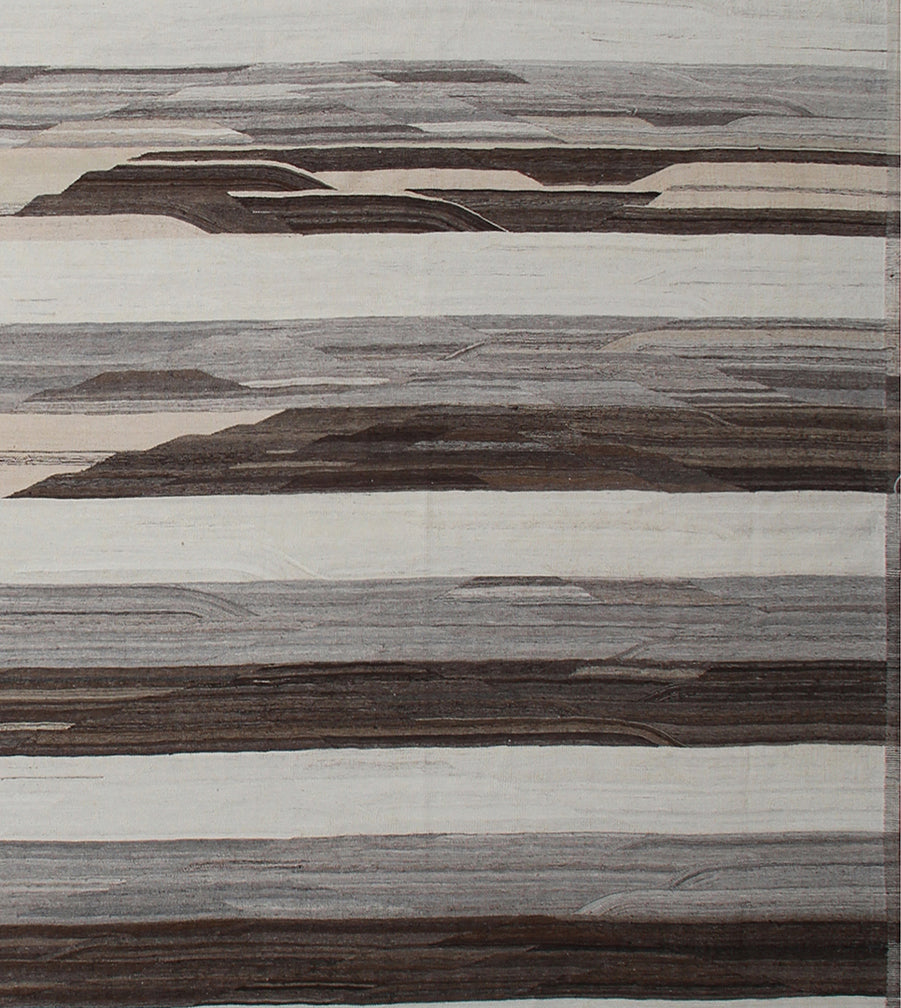 Authentic Ariana Striped Kilim - Extra Large Undyed Organic Design