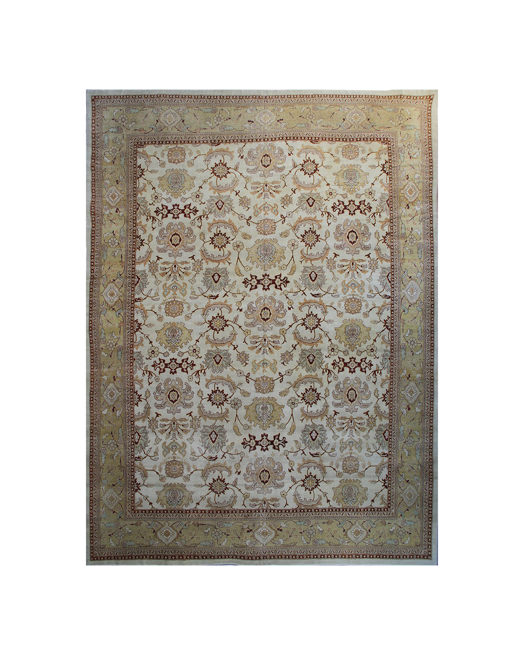 Large Ivory and Gold Sultanabad Design Ariana Traditional Rug