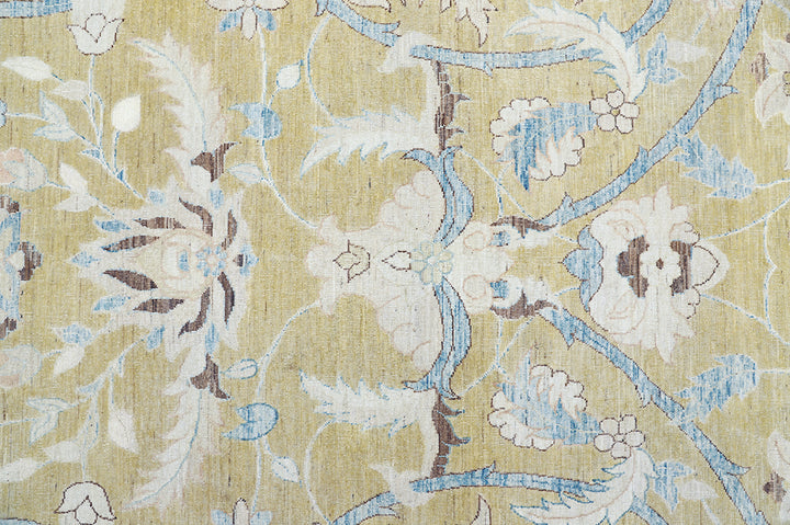 14'x19' Gold & Blue Persian Polonaise Rug – Wool & Silk | Ariana Luxury Rug