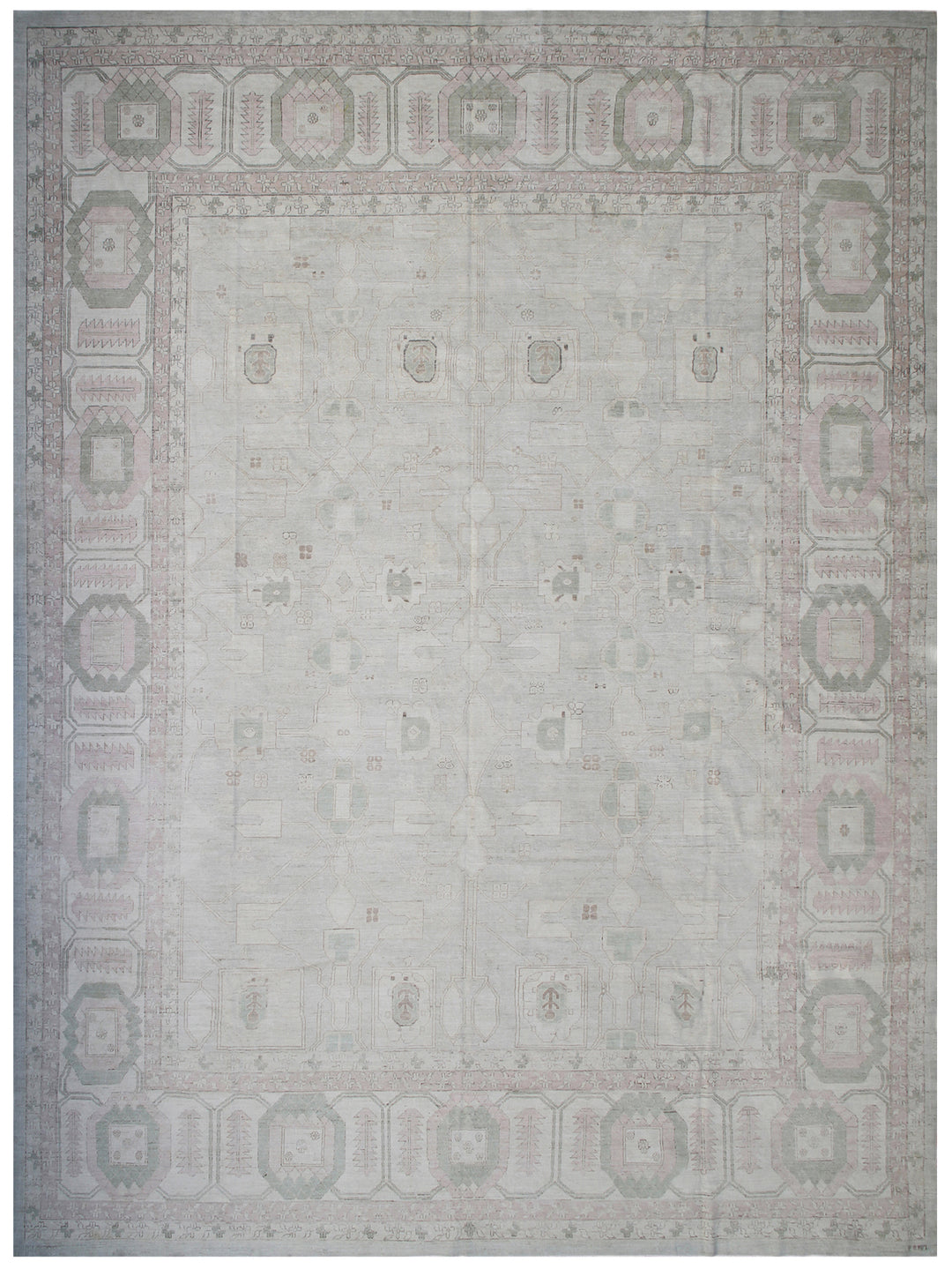 14'x19' Persian Bakhshayish Design | Soft Green | Geometric Rug