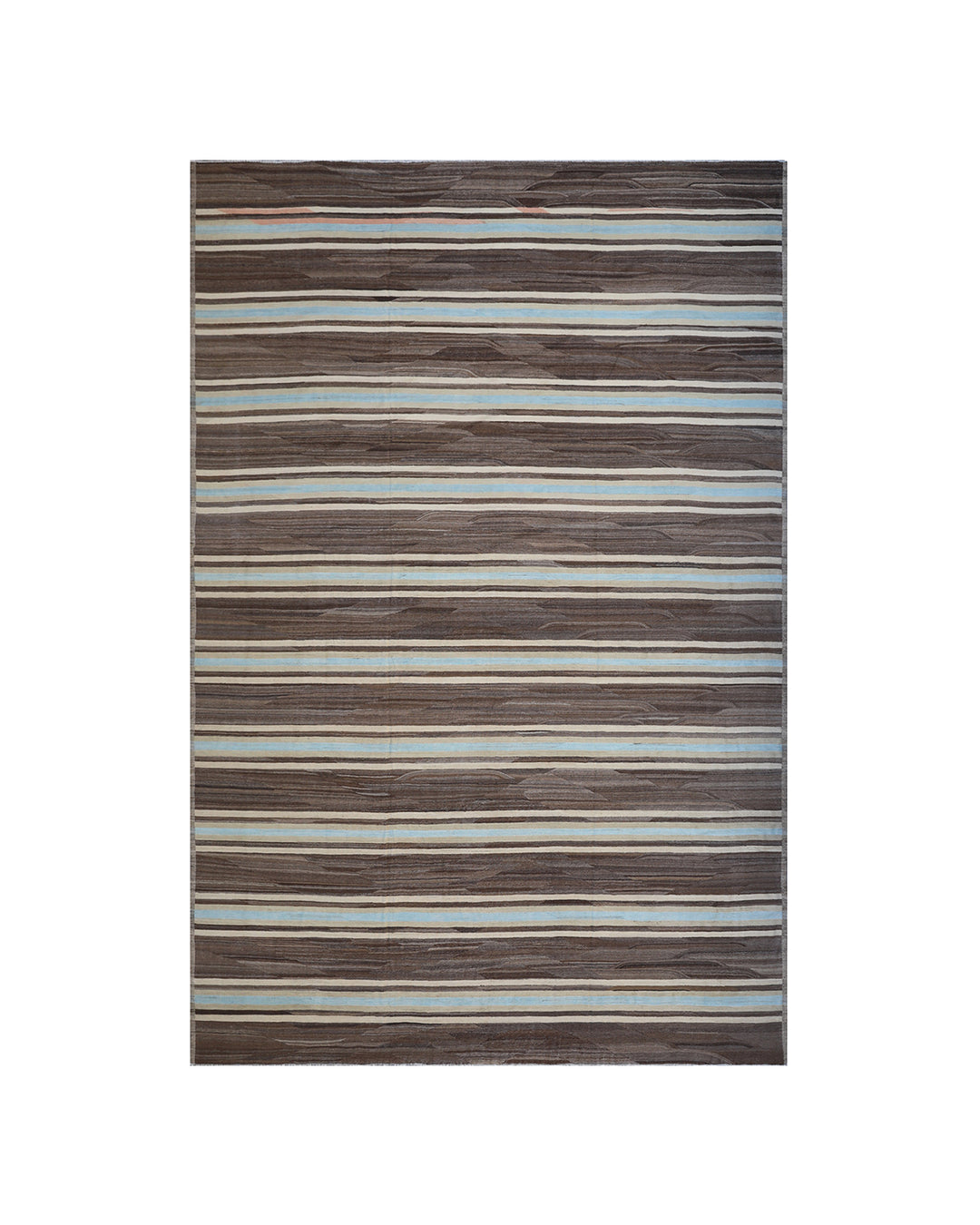 Palace Size 14'x20' Striped Ariana Kilim Rug - Blue and Brown Tone