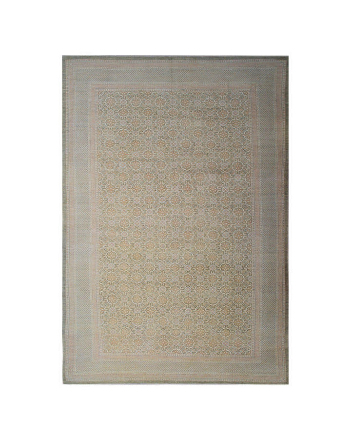14'x24' Palace-Size Ariana Samarkand / Khotan Rug – Olive Green Medallion Design