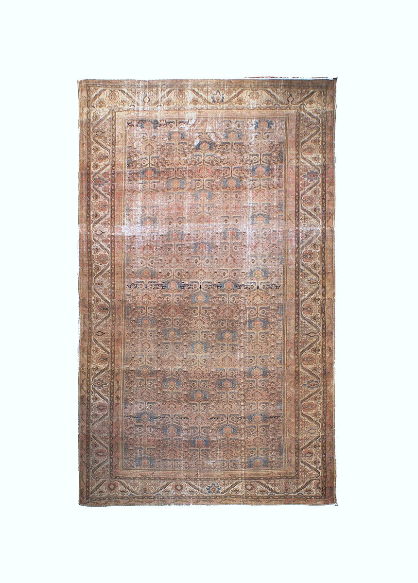 Decorative rug with intricate patterns on a white background