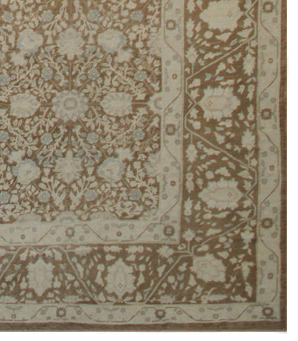 14'x18' Ariana Fine Tabriz Haji Jalili Design Rug | Brown & Soft Blue Area Rug