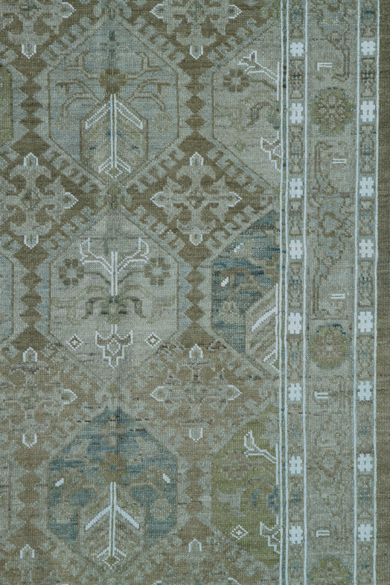 11'x3' Ariana Caucasian Design Geometric Hazara Runner Rug