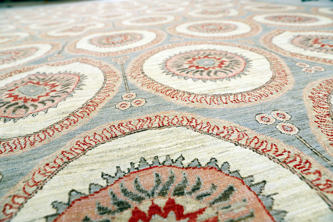 10'x13' Wool Rug | European Design | Ariana Transitional Handmade Area Rug