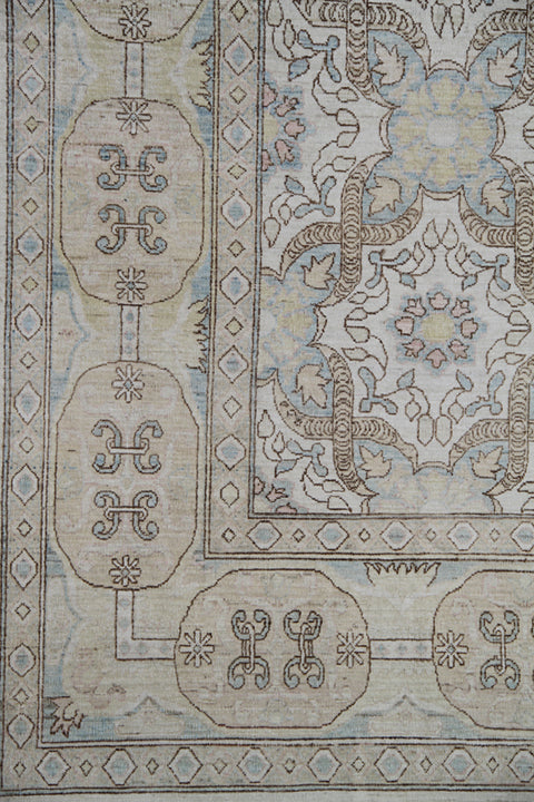 9'x12' Ariana Traditional Geometric Design Hand Knotted Wool Area Rug