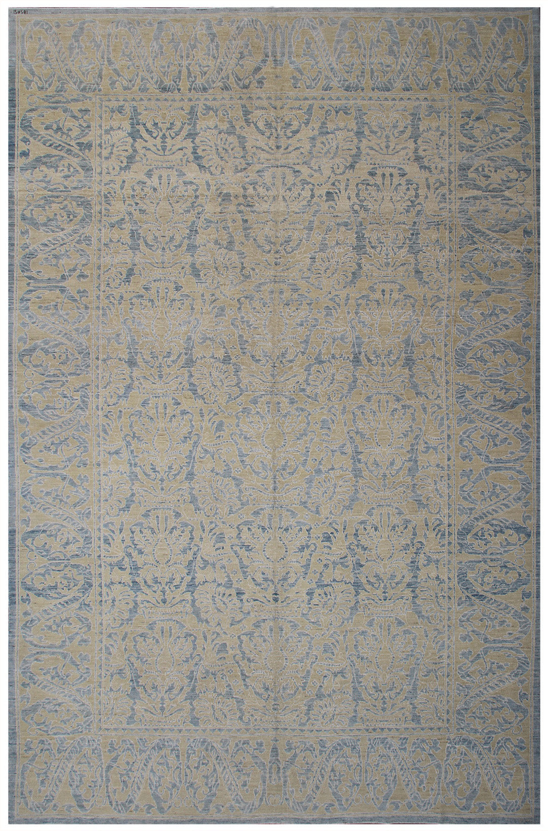 13'x9' Ariana Transitional Blue Gold Floral Design Rug