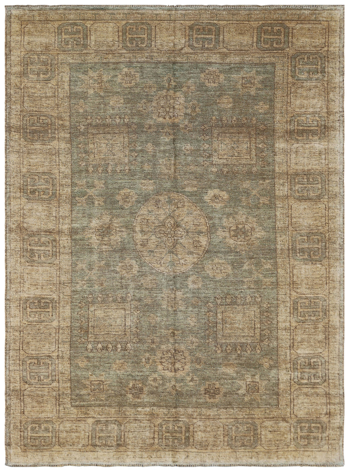 6'x9' Oushak Style Samarkand Design Hand Knotted Area Rug