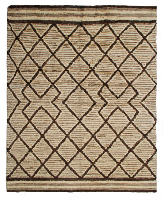 12'x9' Moroccan Style Camel Brown Shaggy Rug