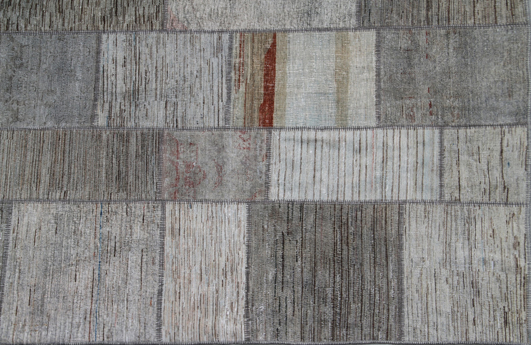 9'x12' Grey Ariana Patchwork Wool Rug