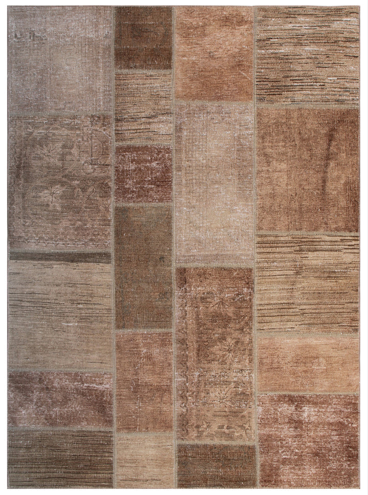 6'x8' Brown Ariana Patchwork Overdyed Rug