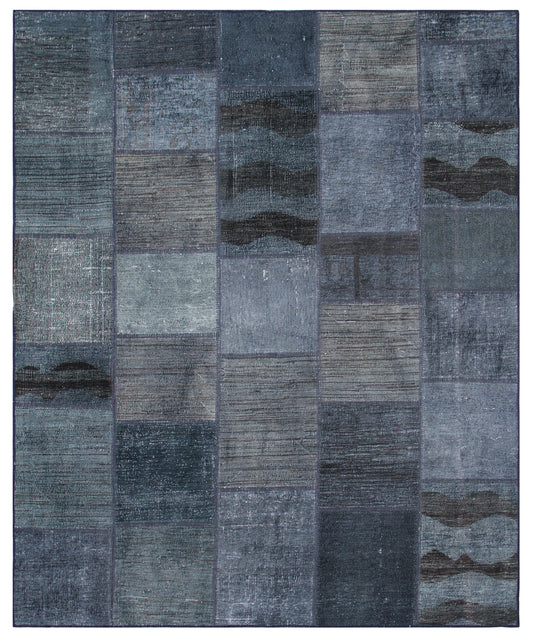 6'x8' Overdye Navy Blue and Gray Ariana Patchwork Rug