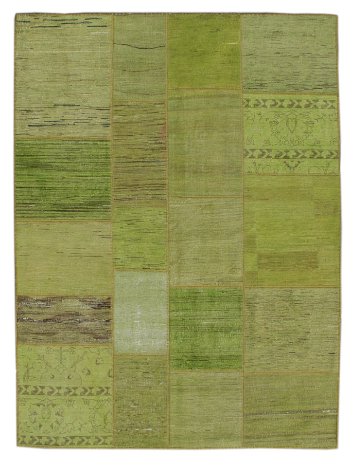 6'x8' Lime Green Ariana Patchwork Overdyed Wool Area Rug