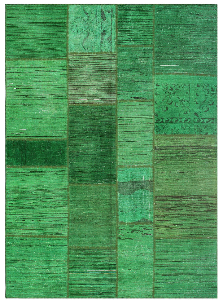 6'x8' Green Ariana Overdyed Patchwork Rug