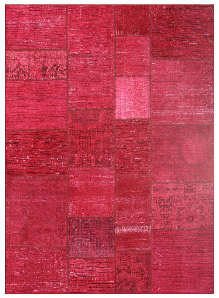 6'x8' Red Ariana Overdye Patchwork Rug