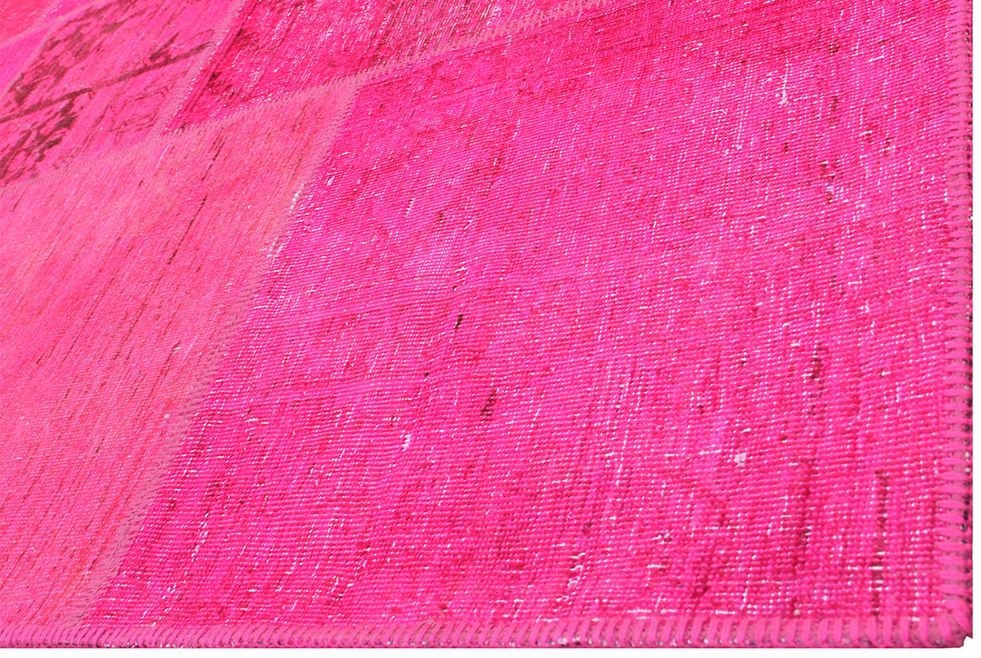 8'x10' Hot Pink Ariana Overdyed Patchwork Rug