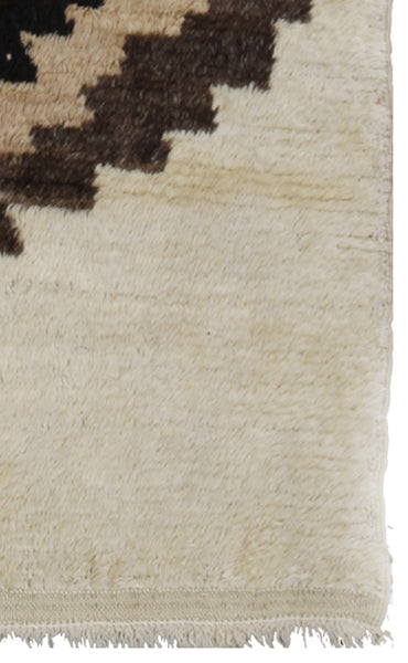 4'x6' Antique Turkish Tulu Rug - Ivory & Brown Organic Wool