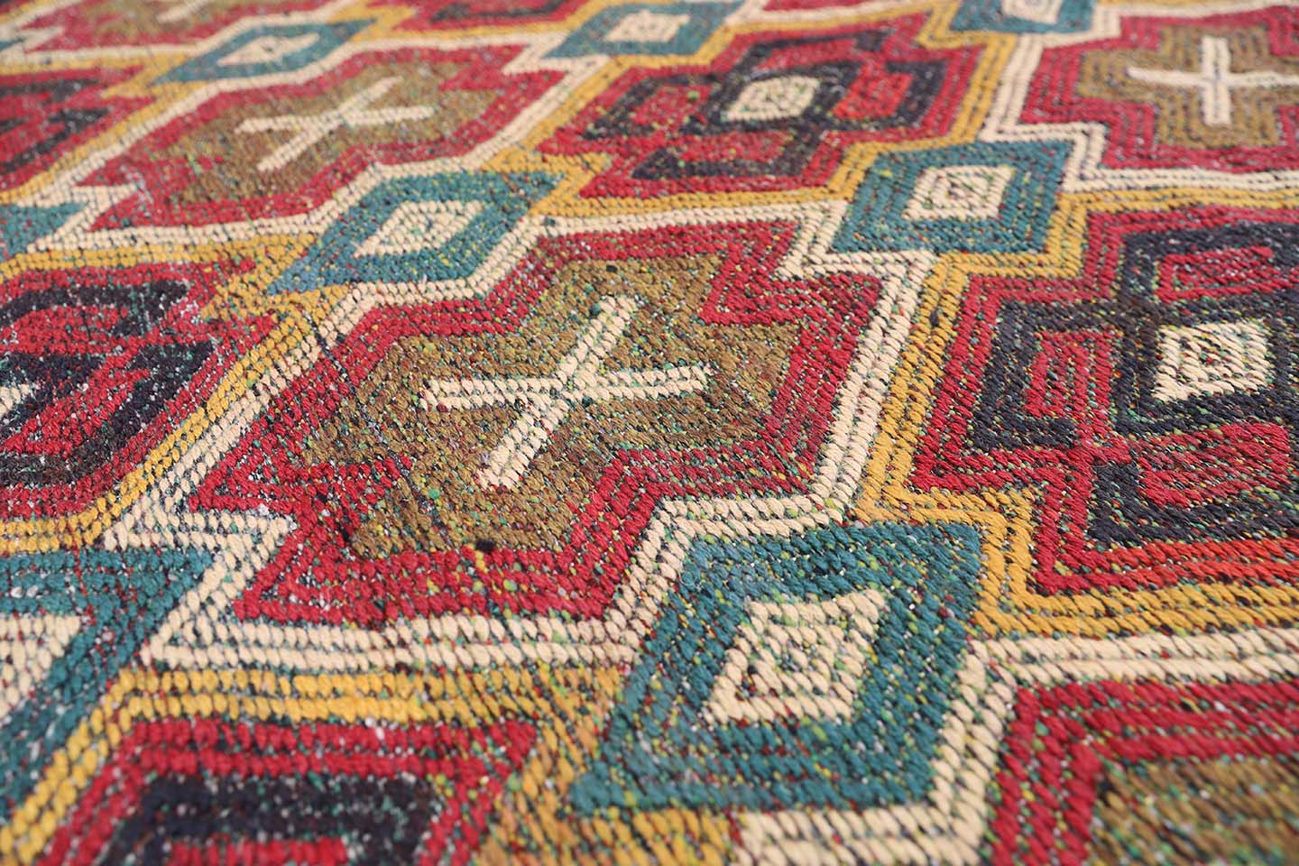 7'x10' Afghan Turkman Colorful Soumak Kilim