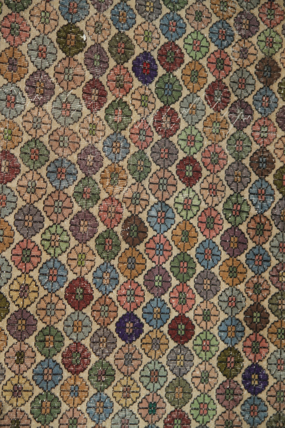 5'x8' Vintage Turkish Hand-Knotted Floral Wool Rug