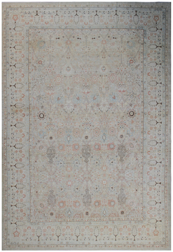 10x14 Fine Wool And Silk Tabriz Design Ariana Traditional