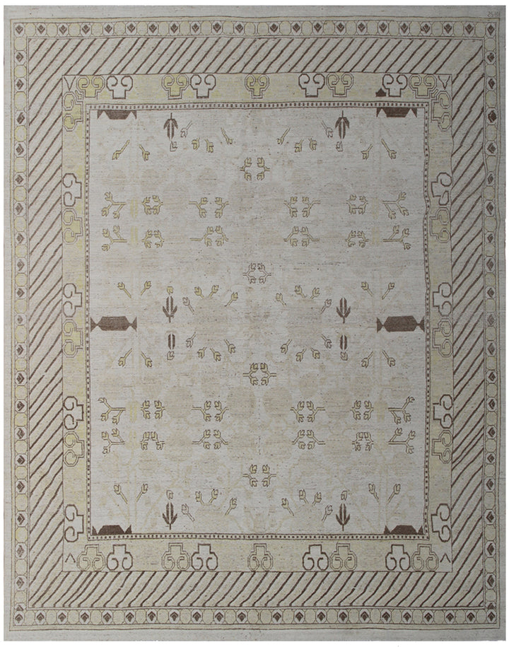 9'x9' Ariana Beige Brown Camel Samarkand Design Rug