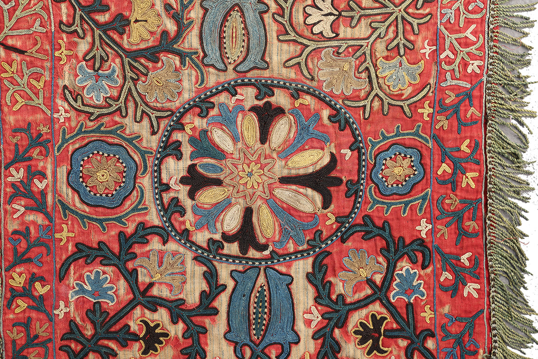 1'5"x1'5" Antique Collectable Afghan Uzbek Laqai Home Decor Textile