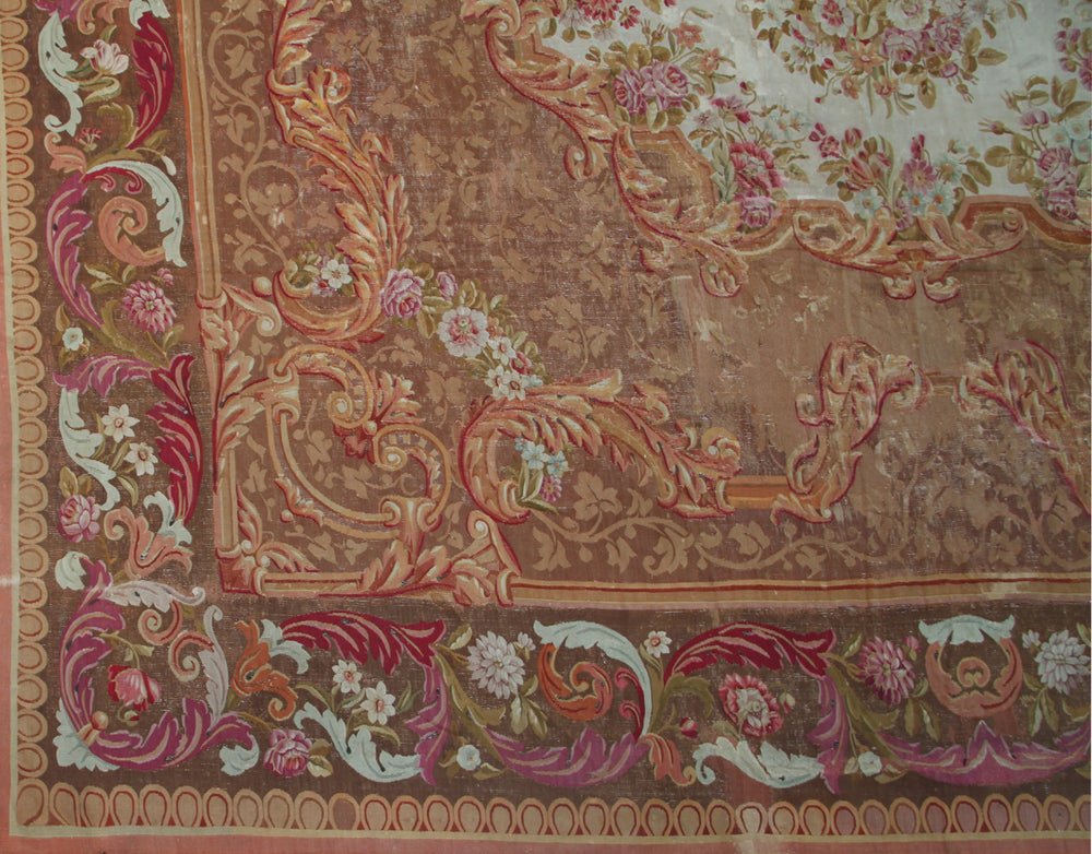 15'x16' Antique French Aubusson Rug | Handwoven, 19th Century