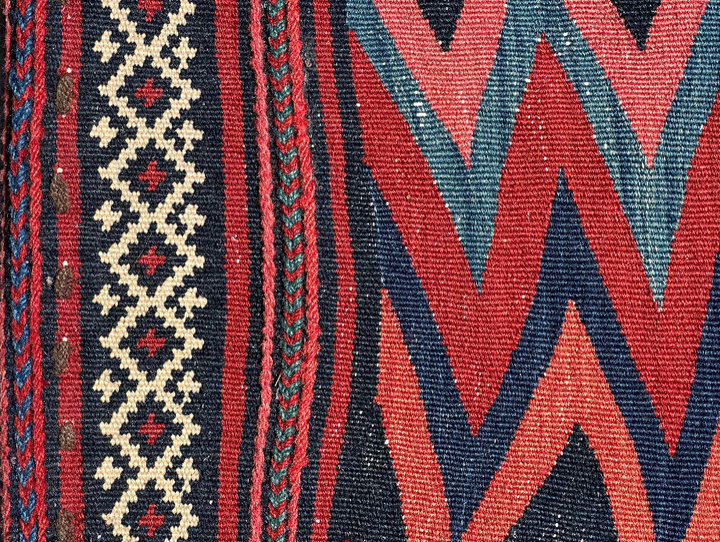 Square Wool Rug | Afshar Sufrah Rukurssi Decorative Kilim