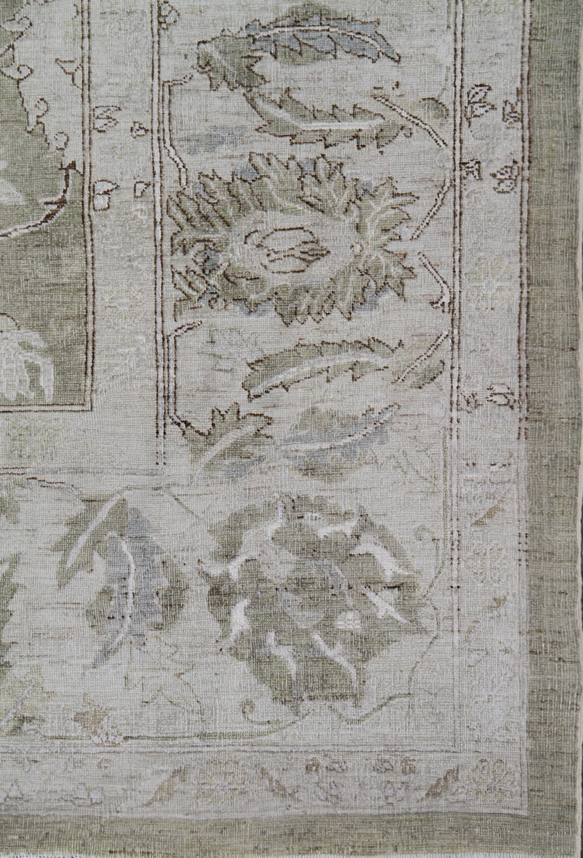 10x14 Olive Grey Fine Wool and Silk Ariana Traditional Luxury Rug Ariana Rugs