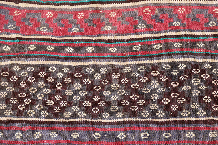 5'x7' Vintage Afshari Persian Kilim Rug - Organic Wool, Hand-Woven