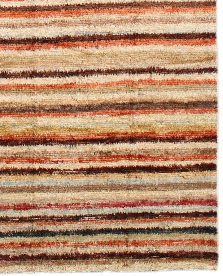 9'x12' Ariana Moroccan Style Red and Yellow Striped Barchi Area Wool Rug