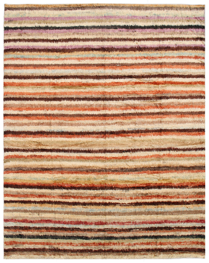 9'x12' Ariana Moroccan Style Red and Yellow Striped Barchi Area Wool Rug