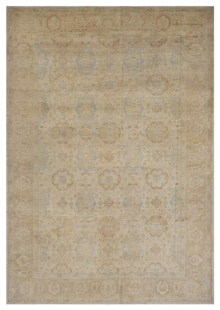 9'x12' Ariana Traditional Gold Soft Blue Rug